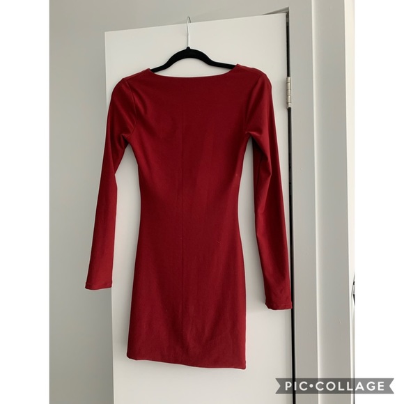 Burgundy red Top Shop body con cut out dress - Picture 2 of 2